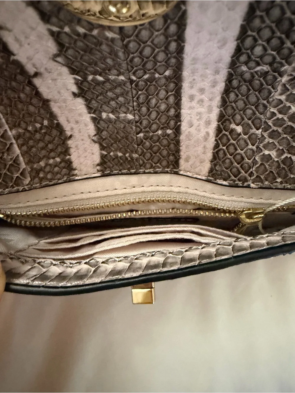 Tory Burch Snake-Embossed Leather Clutch Wallet